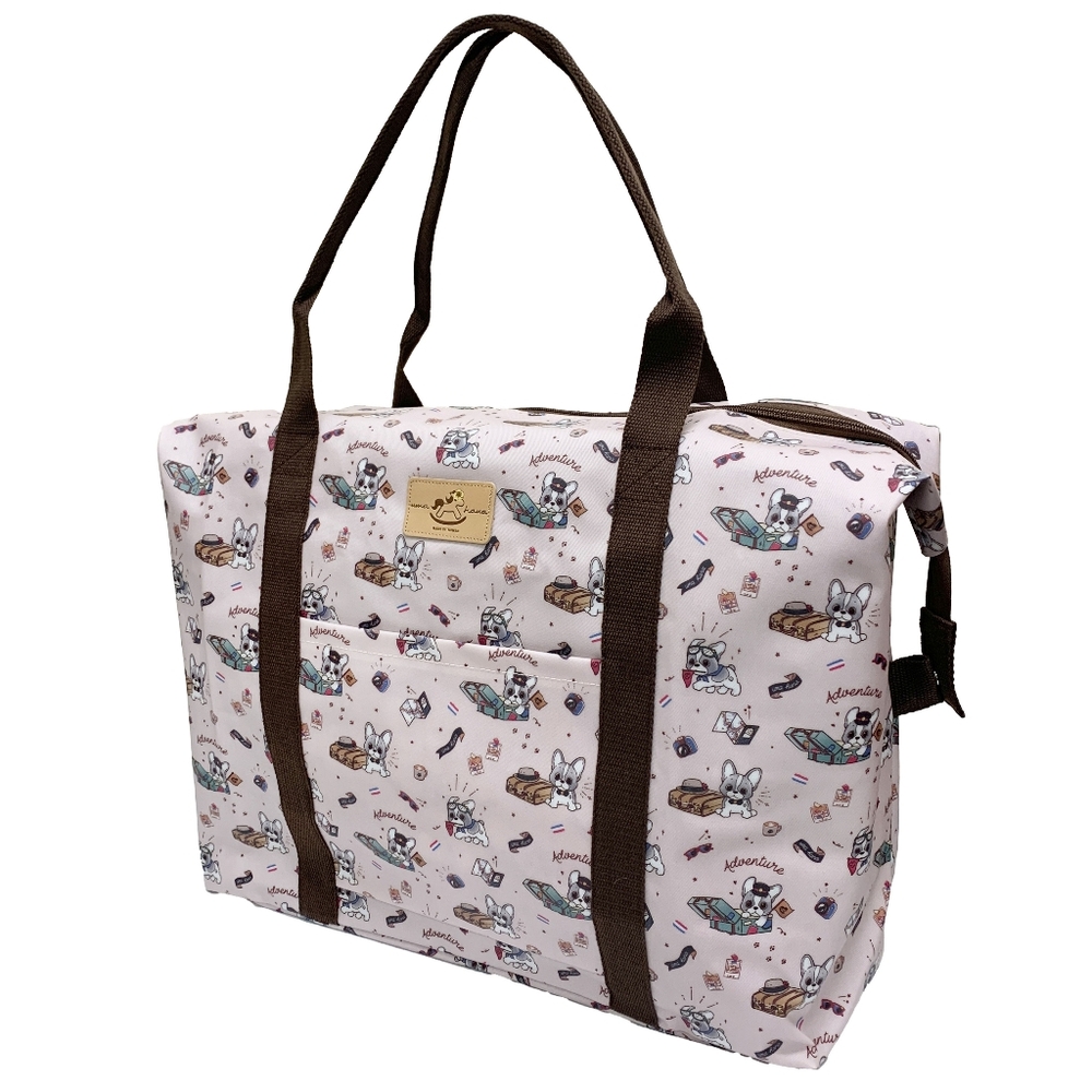 Waterproof Frenchie Extra Large Travel Tote Luggage Weekender Duffel Trolley